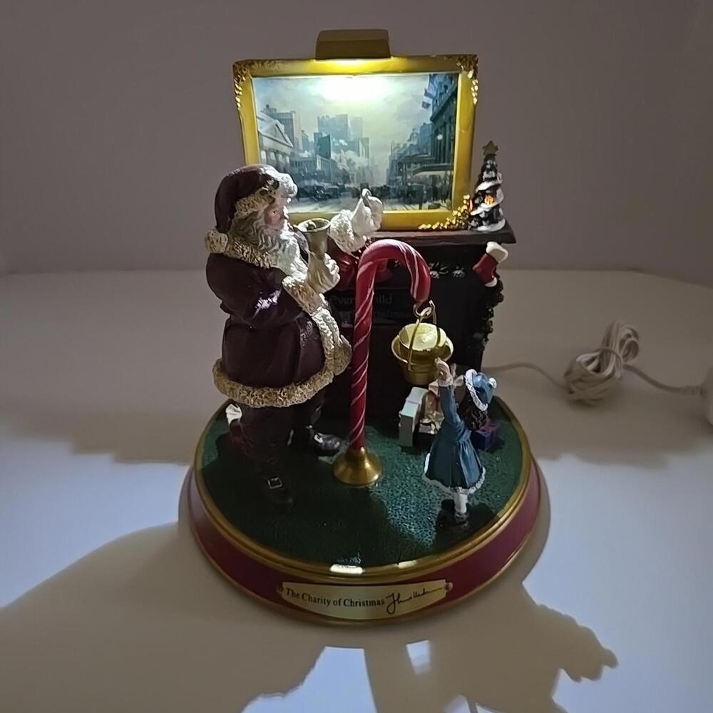 Thomas Kinkade The Charity of Christmas Figurine Light Up the Holidays w/COA